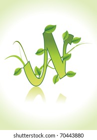 abstract nature background with decorated isolated N