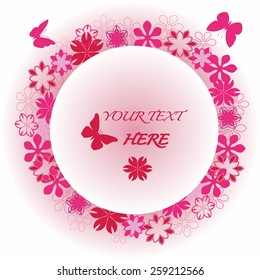 Abstract nature background with flower. Vector illustration with copy space