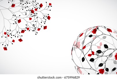 Abstract nature background with flowers.