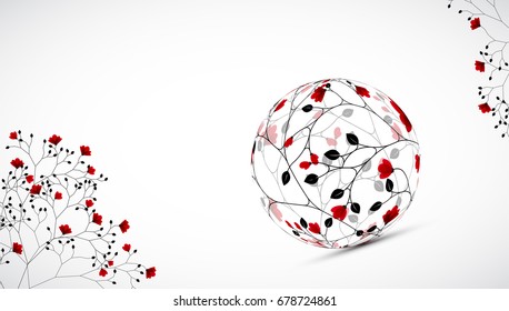 Abstract nature background with flowers.