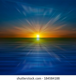 abstract nature background with golden sea sunrise