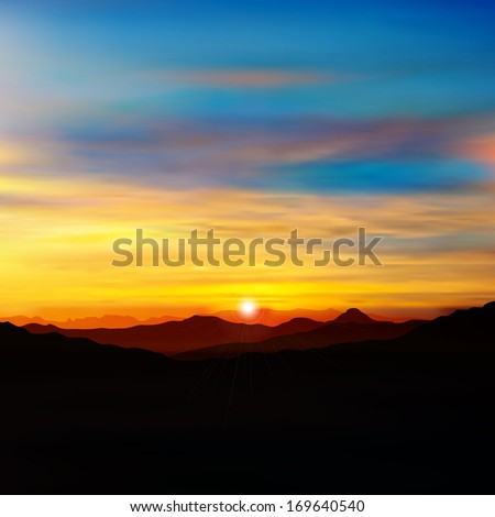 Similar – Sunrise in the sea for background