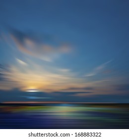 abstract nature background with ocean sunset and clouds