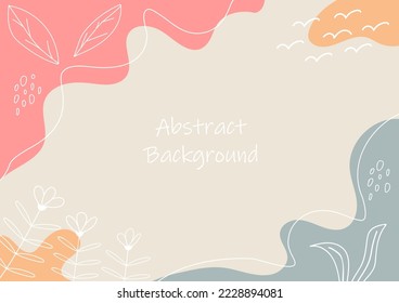abstrakter Naturhintergrund , organische Formelemente, beige Farbe, Vektorhintergrund für soziale Medien, Banner, Plakatdesign.