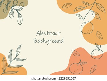abstract nature background , organic shape elements, warm tone color, vector nature background template for social media, banner, poster design.