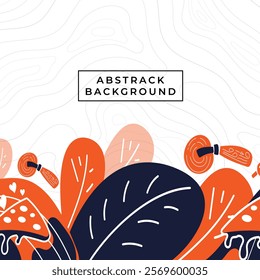 Abstract nature background, organic shape elements, cer tone colors, vector nature background template for social media, banner, poster design.