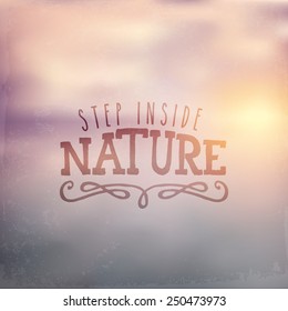 Abstract nature background with quotation