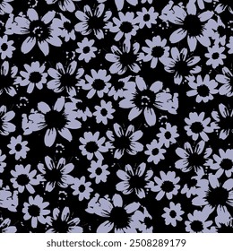 Abstract nature background. Silhouette of flowers and leaves.
