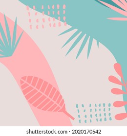 abstract nature background suitable forsocial media post or stories, banner, poster, flyer,  template, cover, etc. Modern trendy organic shapes.