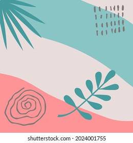 abstract nature background suitable forsocial media post or stories, banner, poster, flyer,  template, cover, etc. Modern trendy organic shapes.