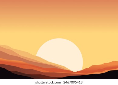 Abstract nature background vector illustration. Minimal landscape art. Mountain art wallpaper for prints, art decoration, wall arts and canvas prints.