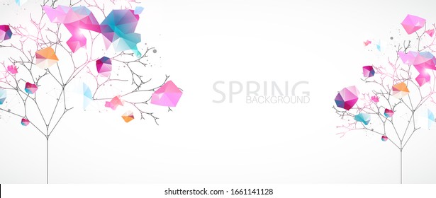 Abstract nature background. Vector tree. Geometric composition for design works.
