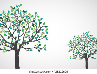 Abstract nature background. Vector tree.