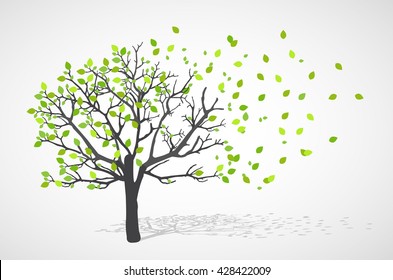 Abstract nature background. Vector tree.
