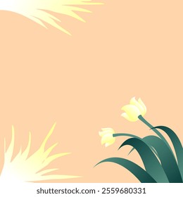 Abstract nature background with yellow rose flower design