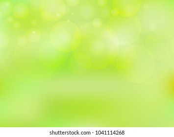 Abstract nature blurred background and bokeh on green background with place for text. Spring time. Vector illustration