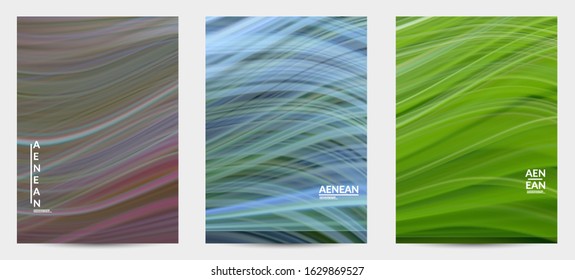 Abstract nature book cover with wavy motion lines. Natural colors earth environmental background. Fluid motion gradient texture. Art of fluid gradients creates painting pattern of nature.