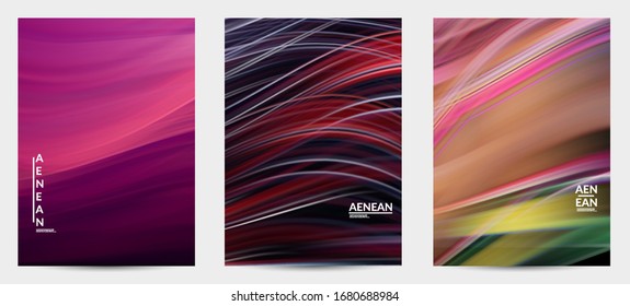 Abstract nature book cover with wavy motion lines. Natural colors earth environmental background. Fluid motion gradient texture. Art of fluid gradients creates painting pattern of nature.