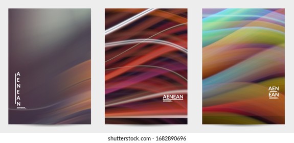 Abstract nature book cover with wavy motion lines. Natural colors earth environmental background. Fluid motion gradient texture. Art of fluid gradients creates painting pattern of nature.