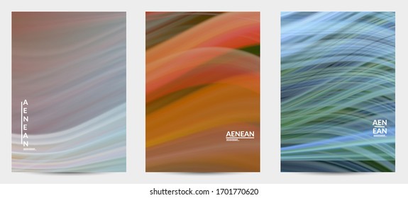 Abstract nature book cover with wavy motion lines. Natural colors earth environmental background. Fluid motion gradient texture. Art of fluid gradients creates painting pattern of nature.