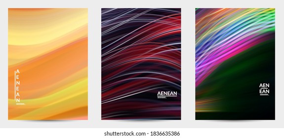 Abstract nature book cover with wavy motion lines. Natural colors earth environmental background. Fluid motion gradient texture. Art of fluid gradients creates painting pattern of nature.