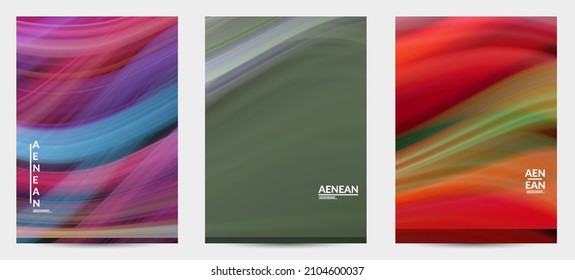 Abstract nature book cover with wavy motion lines. Natural colors earth environmental background. Fluid motion gradient texture. Art of fluid gradients creates painting pattern of nature.