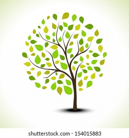 Abstract nature concept with green tree.