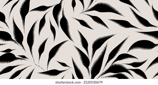 Abstrato natureza contemporâneo padrão contínuo. Texturas desenhadas à mão em forma de flor e folha. Impressões de boho vibrantes e reproduzíveis. Ilustração vetorial