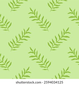 Abstract nature contemporary seamless pattern. Green leaves seamless pattern
