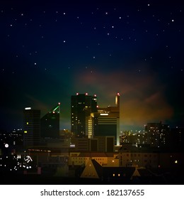 abstract nature dark background with city at night