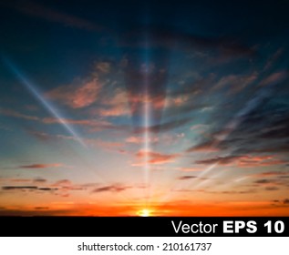 abstract nature dark sky background with sunset