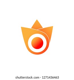 Abstract nature element fire flame flower-like line logo. Minimal design vector illustration.