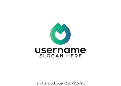 abstract nature flame mark logo vector design with simple, clean, elegant and awesome gradient color on white background 