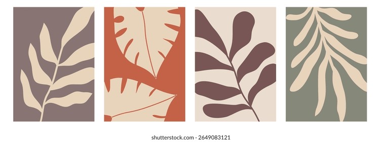 Abstract nature floral leaf art poster, leaf design for print, wallpaper, wall art, home decoration.
