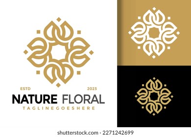 Resumen de la naturaleza floral logotipo gráfico icono vectorial