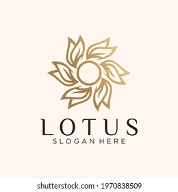 Abstract nature flower logo design, Collection of nature flower logo designs golden floral logo