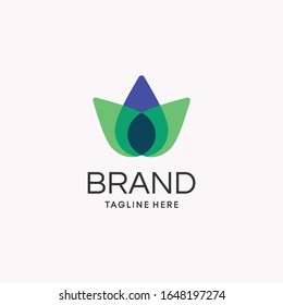 Abstract nature flower modern logo template