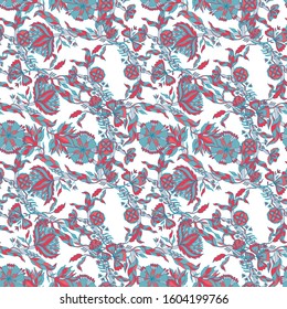 Abstract nature flower seamless pattern. Ethnic ornament, floral print, textile fabric, botanical.Vector illustration.

