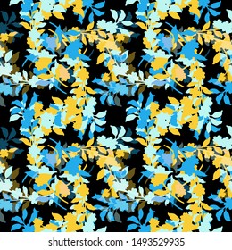 Abstract nature flower small seamless pattern set.Ethnic ornament, floral print, textile fabric, botanical.Vector illustration.