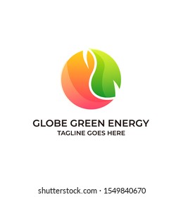 Abstract Nature Green Globe Energy Concept Illustration Vector Template, Suitable for Creative Industry, Multimedia, entertainment, Educations, Shop, and any related business
