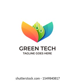 Abstract Nature Green Tech Concept Illustration Vector Template, Suitable for Creative Industry, Multimedia, entertainment, Educations, Shop, and any related business