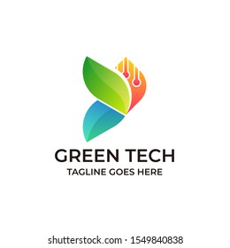 Abstract Nature Green Tech Concept Illustration Vector Template, Suitable for Creative Industry, Multimedia, entertainment, Educations, Shop, and any related business