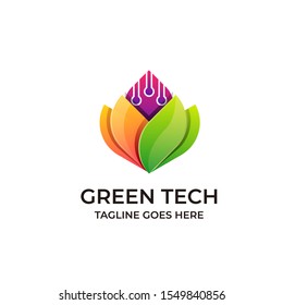 Abstract Nature Green Tech Concept Illustration Vector Template, Suitable for Creative Industry, Multimedia, entertainment, Educations, Shop, and any related business
