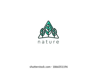 abstract nature grow logotype. modern linear trendy. creative vector line based icon template.