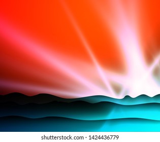 Abstract nature landscape backdrop. Colorful modern style vector.