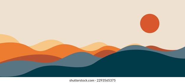 abstract nature landscape background wall art design for print, cover, wallpaper.