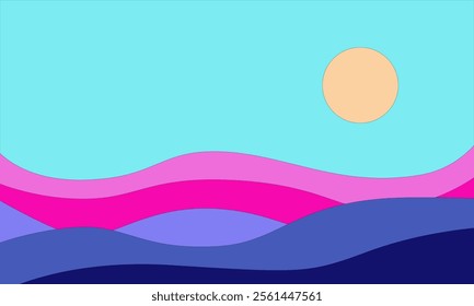 abstract nature landscape background wall art design. abstract landscape poster. mid century mountain background for print, cover, wallpaper. vector illustration