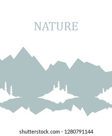 Abstract nature landscape for banners and posters.Isolated flat vector illustration.