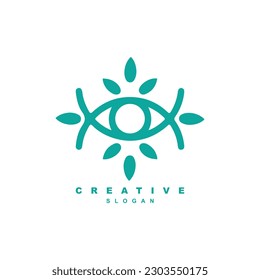 abstract nature leaf eye logo design. mystic eye for your brand or business