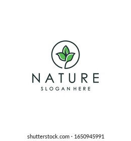 Abstract nature leaf logo icon